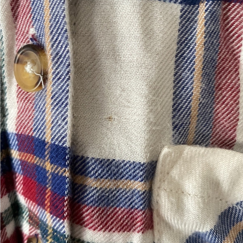 NWT Torrid cream button  up plaid long sleeve top size large - Picture 10 of 10